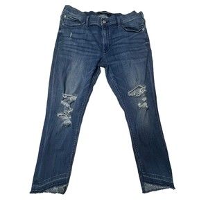 Express Stretch cropped, Legging Mid Rise Women’s Jeans Raw Hem Jeans Size 14